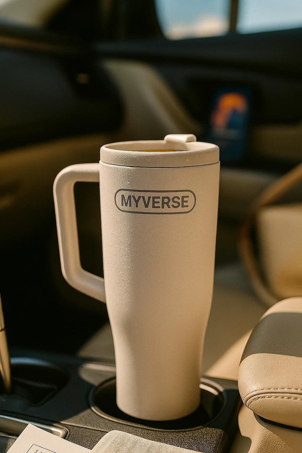 40oz Tumbler with Handle & Straw Lid - White