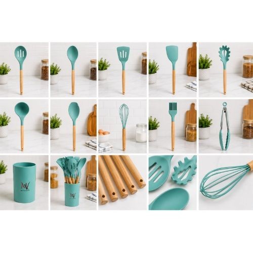 Teal utensil set detail