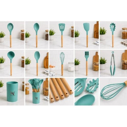 Teal utensil set detail