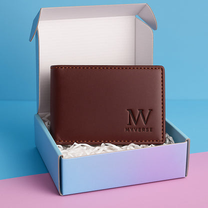 MYVERSE slim leather wallet in gift box