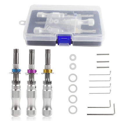 3-piece tubular key extractor tool set with case