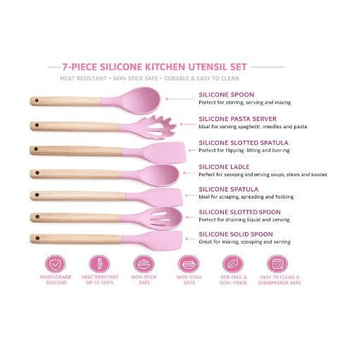 Pink utensil set detail