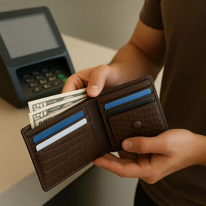 MYVERSE leather wallet detail