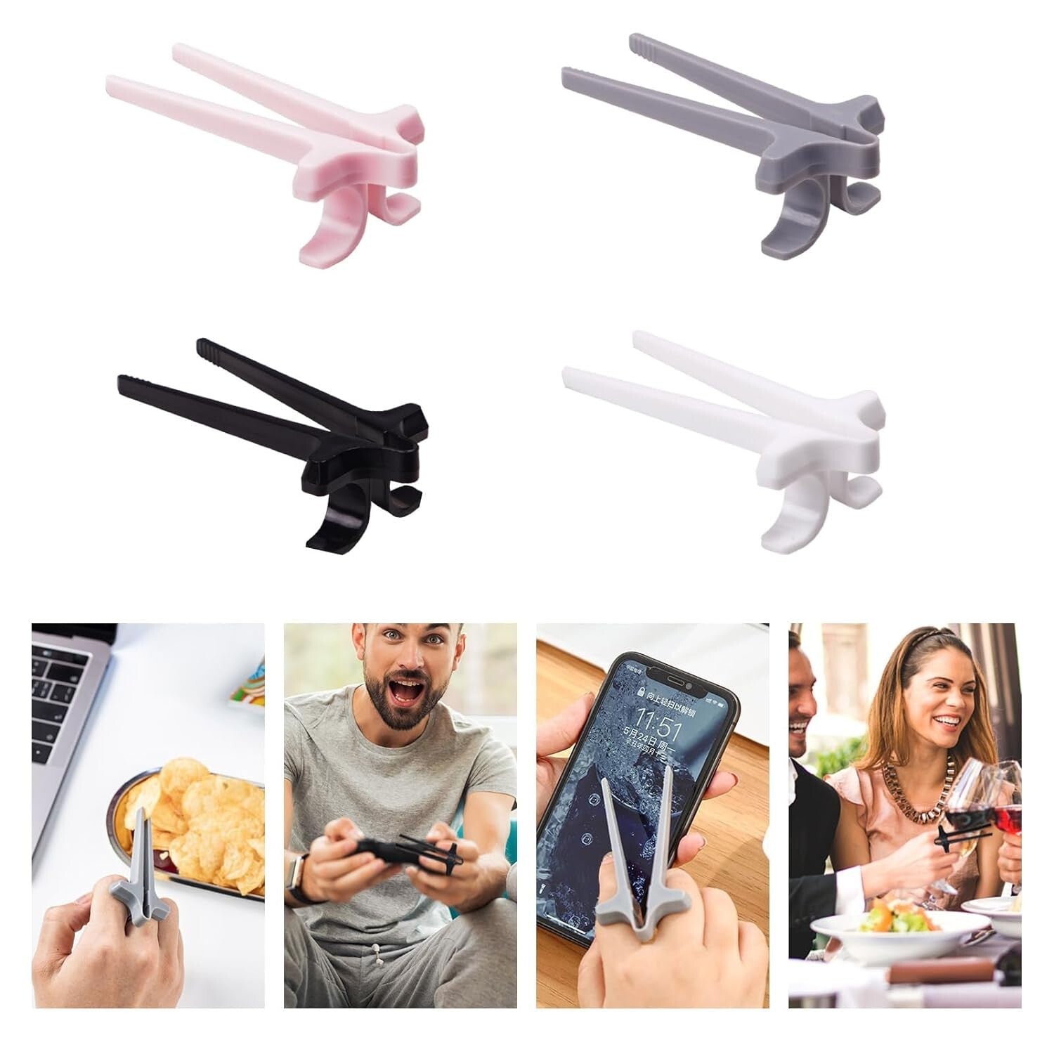 8-piece finger chopsticks for gamers and snacking