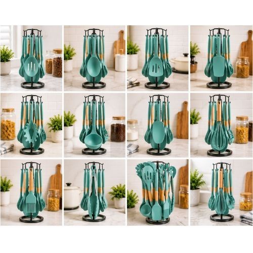 Teal utensil set detail