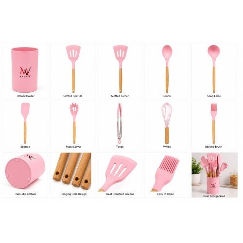 Pink utensil set detail