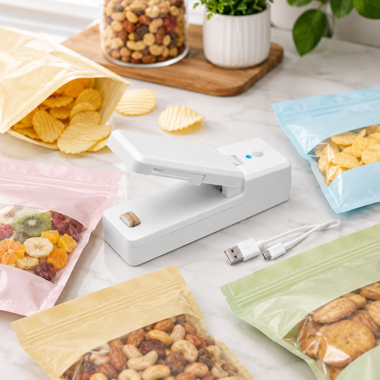 Mini Portable Bag Sealer & Cutter with Detachable Hook